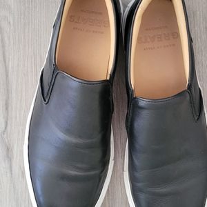Greats Black Leather Slip On 9.5